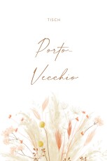 Tischkarten Hochzeit Pampas & Wildblumen Weiß