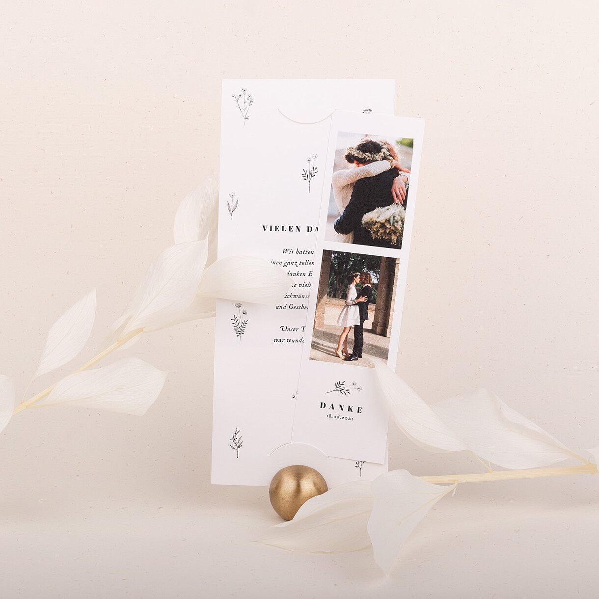 Dankeskarten hochzeit floral minimal Dankeskarten hochzeit floral minimal
